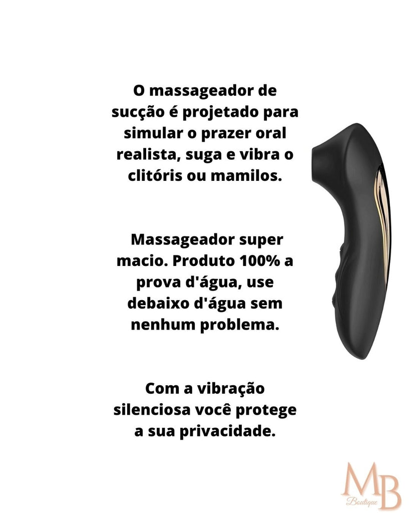 Vibrador Estimulador Sugador de clitóris e mamilo recarregável 10 frequências