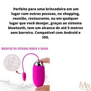 Vibrador Bluetooth Feminino ponto G com controle por celular à distância com 12 modos de vibração