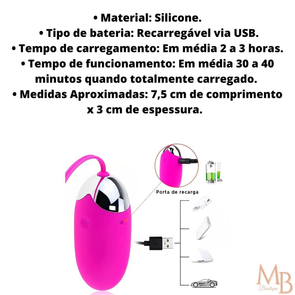 Vibrador Bluetooth Feminino ponto G com controle por celular à distância com 12 modos de vibração