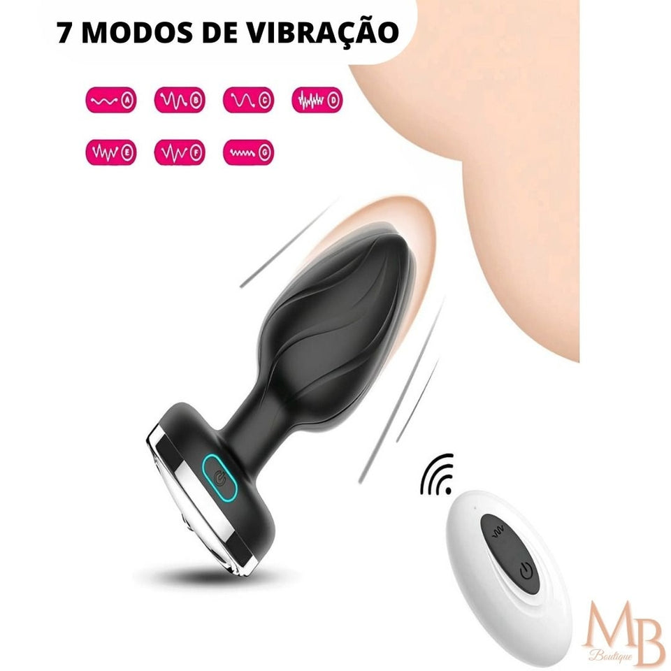 Plug Anal com 7 modos de vibração, controle remoto e à prova dágua