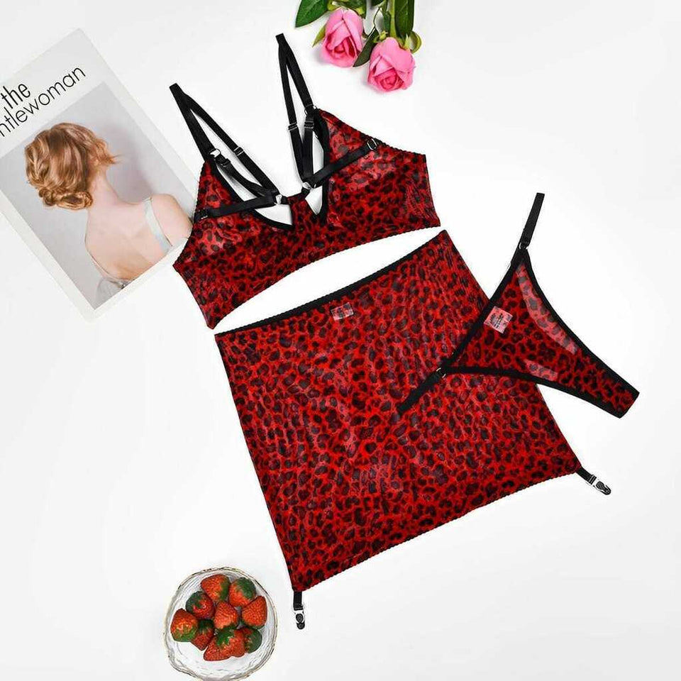 Lingerie completa com saia 