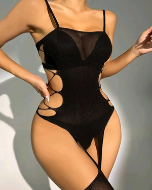 Body transparente com Meia( não acompanha lingerie)