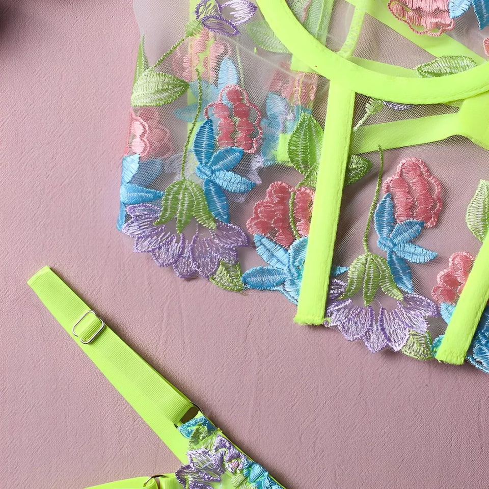 Lingerie bordado em flores