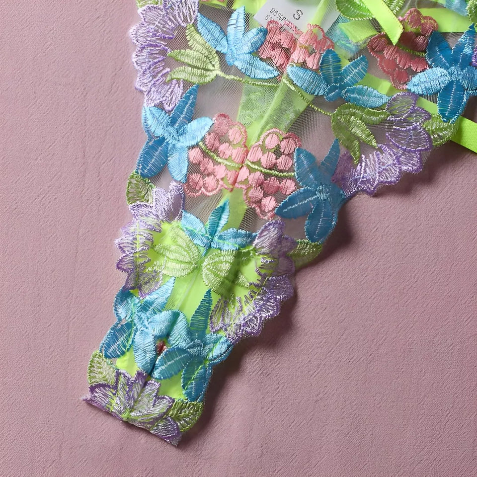 Lingerie bordado em flores