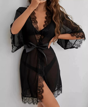 Robe transparente com cinto