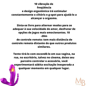 Suck 3 em 1 - Vibrador para Ponto G, ânus e clitóris com controle Remoto a Distância