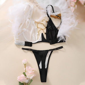 Lingerie com detalhes em corrente (calcinha com regulagem)