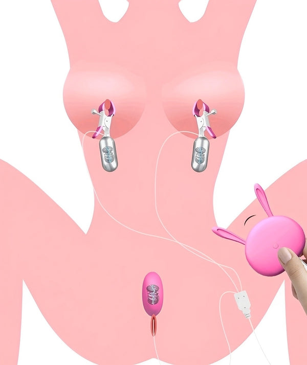 Estimulador de clitóris e mamilo com controle remoto 